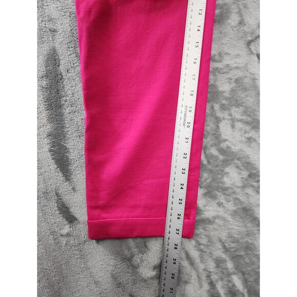 INC Mid Rise Skinny Cuffed Leg Pants Size 16 Bright Pink Stretch Office Career - Picture 7 of 9